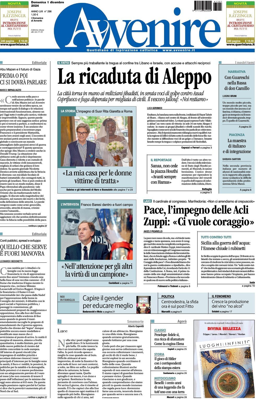 Prima-pagina-avvenire-edizione-di-oggi-01-12-2024