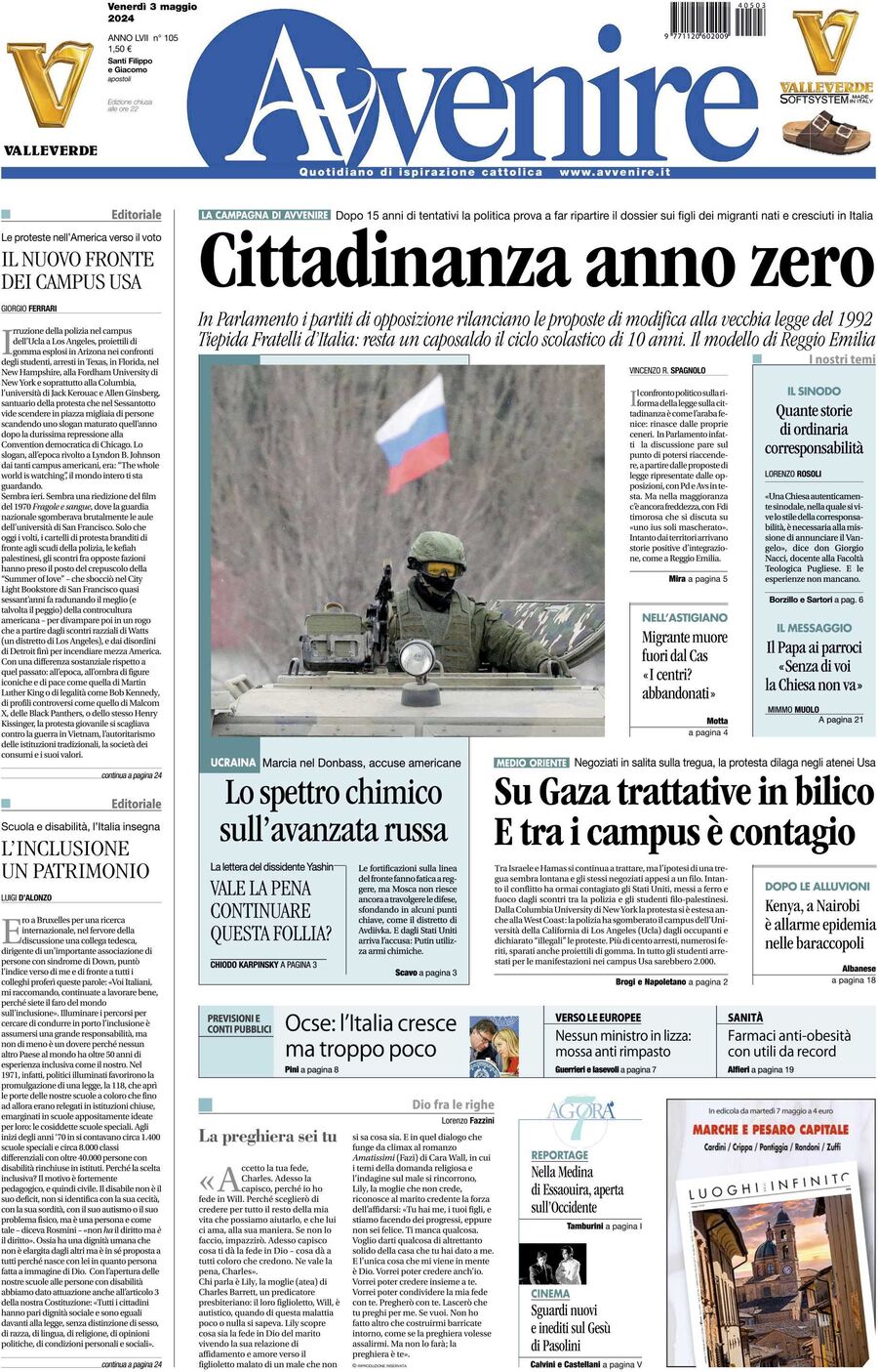 Prima-pagina-avvenire-edizione-di-oggi-03-05-2024