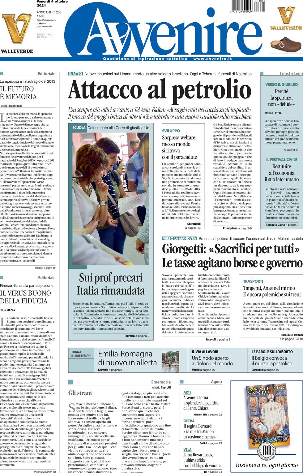 Prima-pagina-avvenire-edizione-di-oggi-04-10-2024