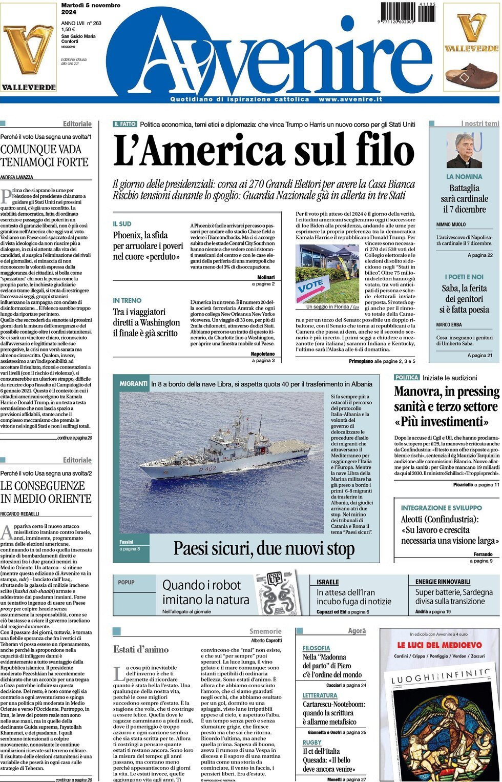 Prima-pagina-avvenire-edizione-di-oggi-05-11-2024