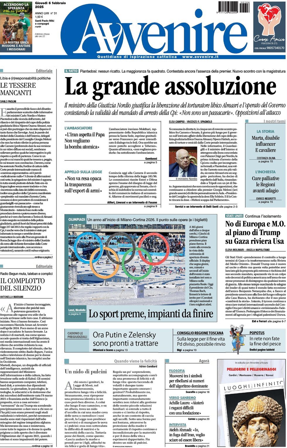 Prima-pagina-avvenire-edizione-di-oggi-06-02-2025