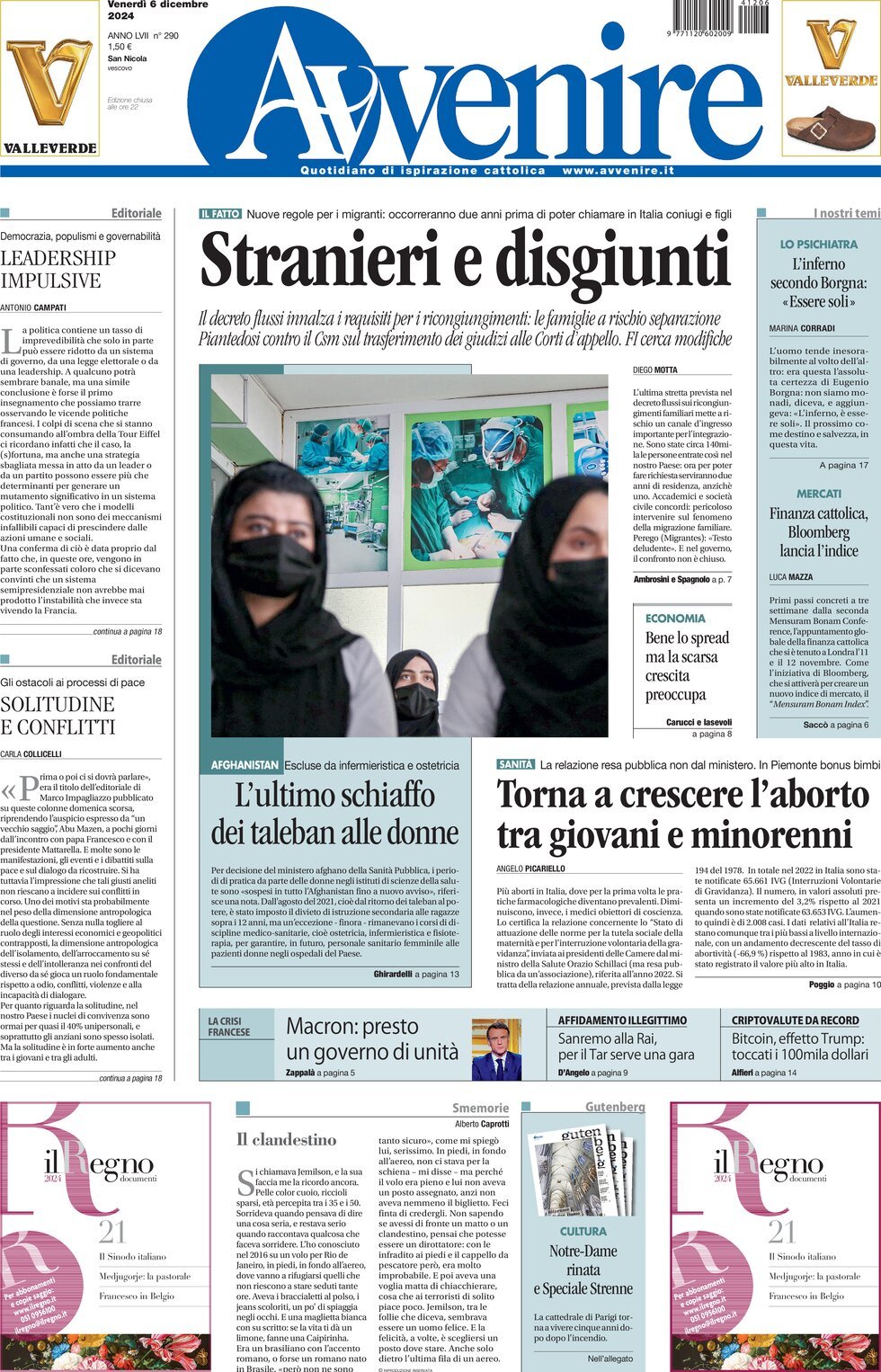 Prima-pagina-avvenire-edizione-di-oggi-06-12-2024