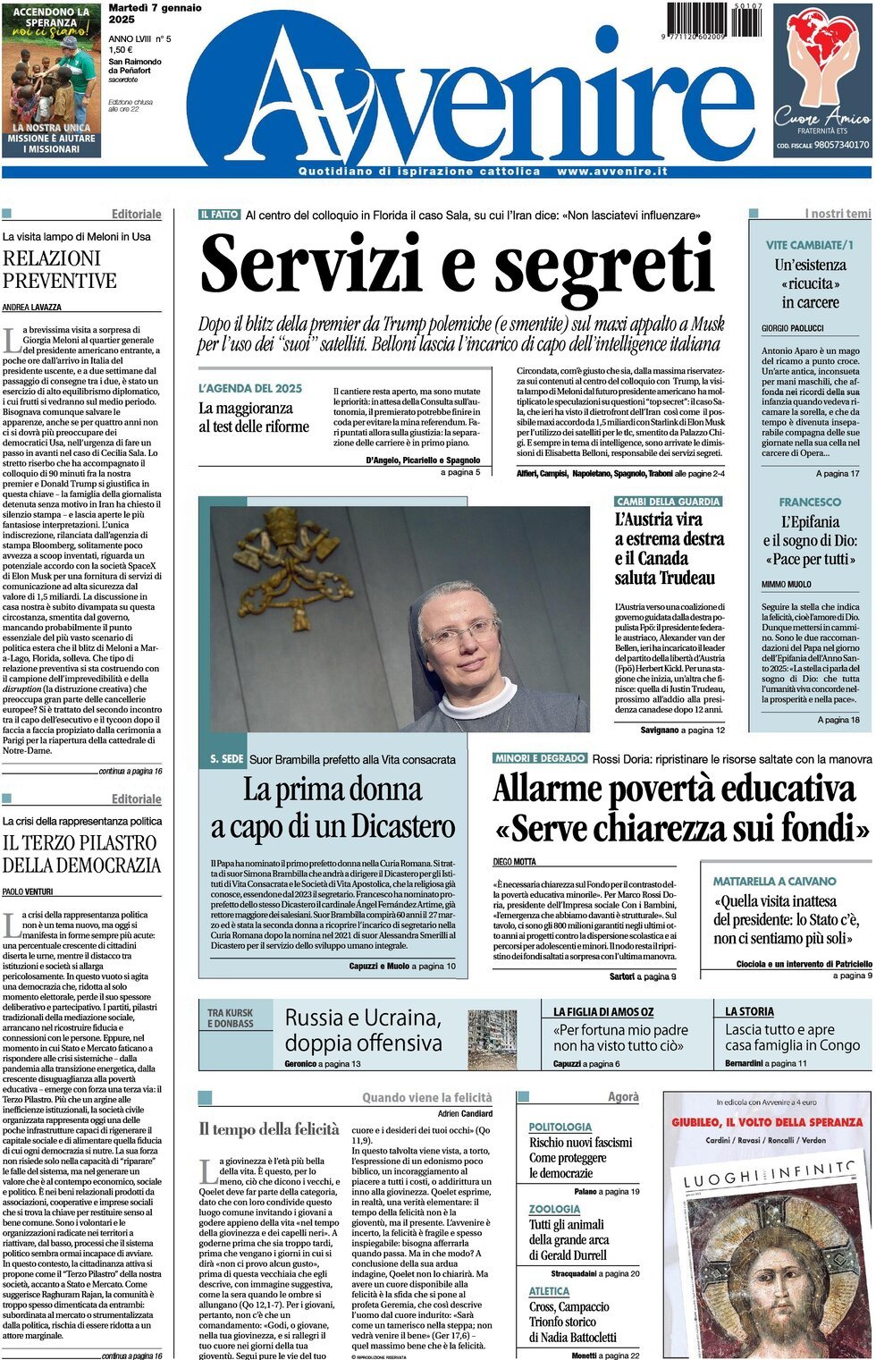 Prima-pagina-avvenire-edizione-di-oggi-07-01-2025