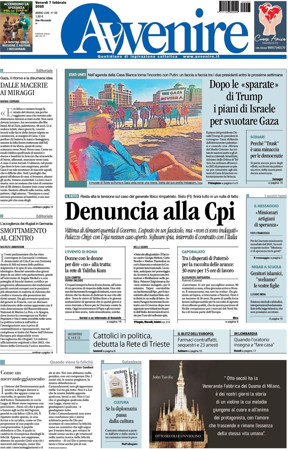 Prima-pagina-avvenire-edizione-di-oggi-07-02-2025