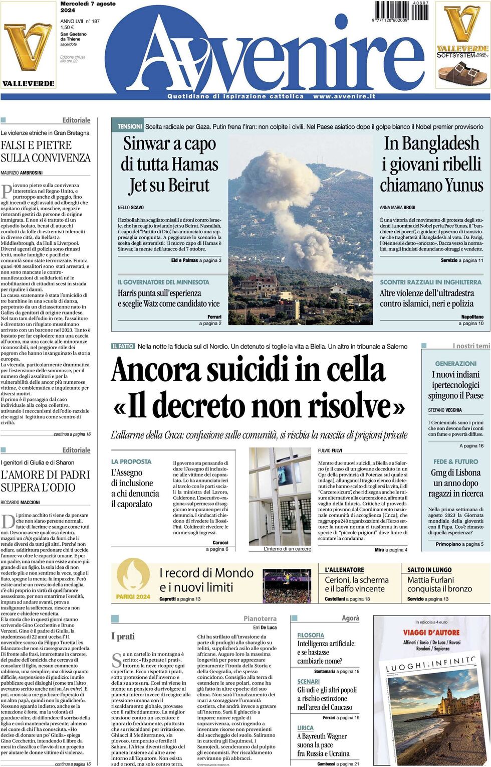 Prima-pagina-avvenire-edizione-di-oggi-07-08-2024