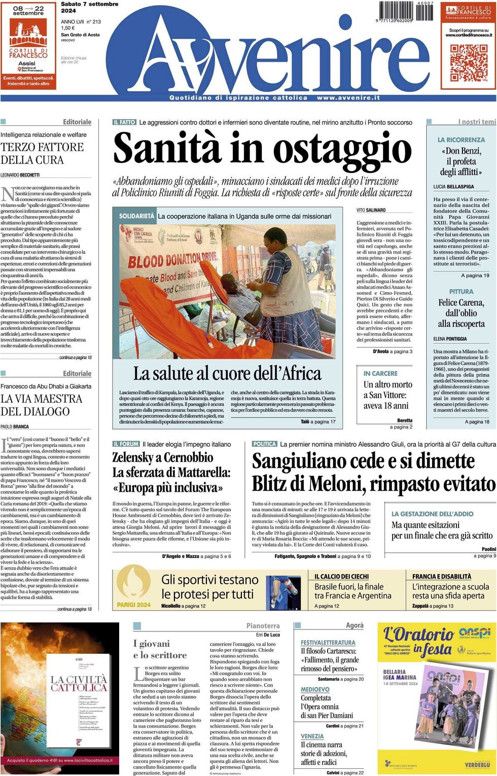 Prima-pagina-avvenire-edizione-di-oggi-07-09-2024