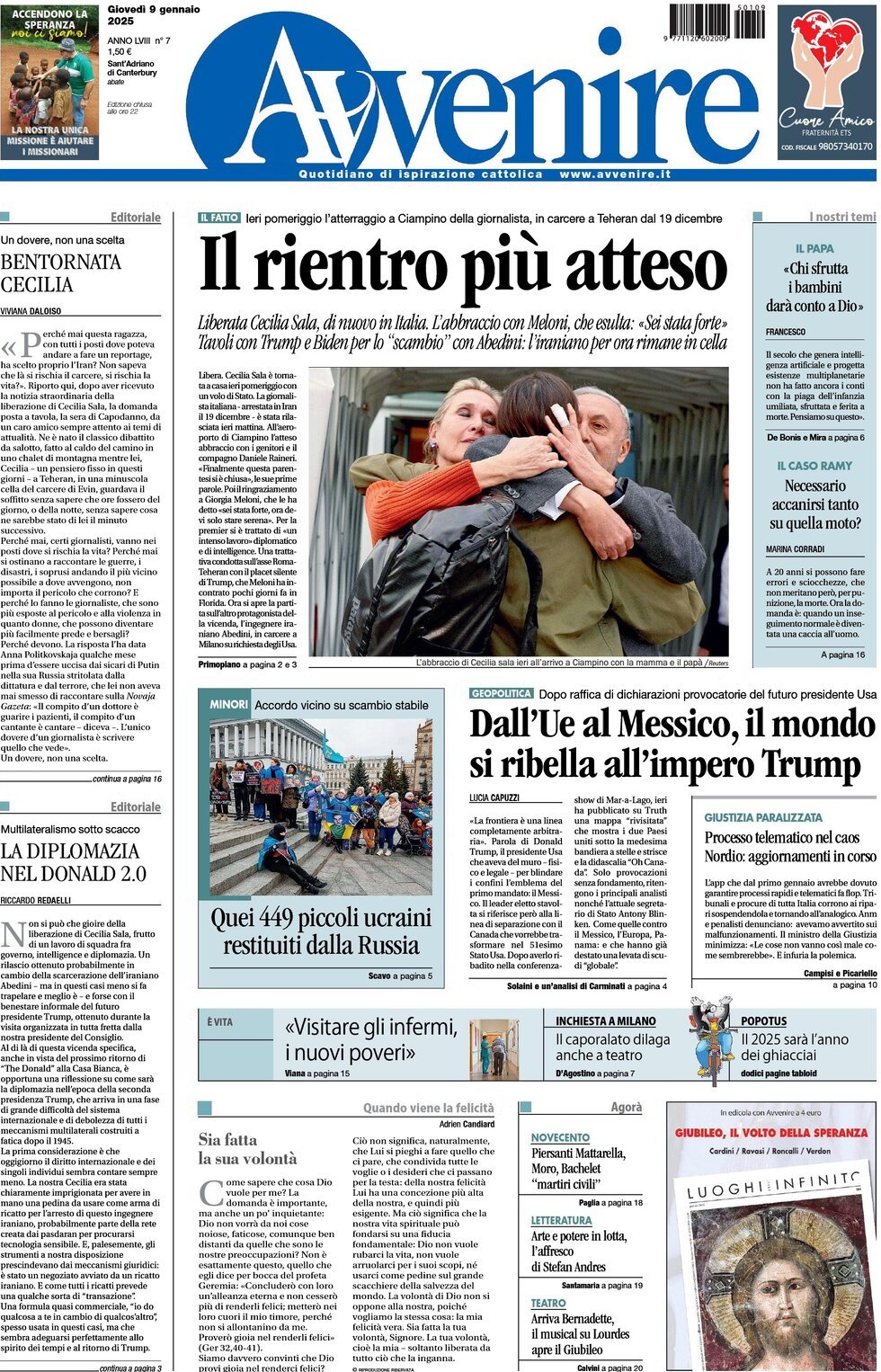 Prima-pagina-avvenire-edizione-di-oggi-09-01-2025