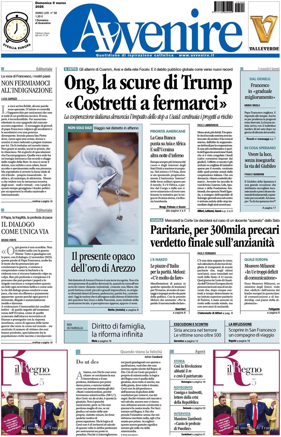 Prima-pagina-avvenire-edizione-di-oggi-09-03-2025