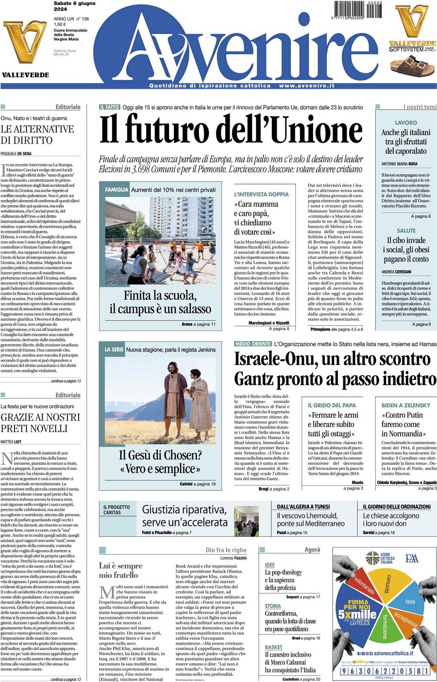 Prima-pagina-avvenire-edizione-di-oggi-09-06-2024