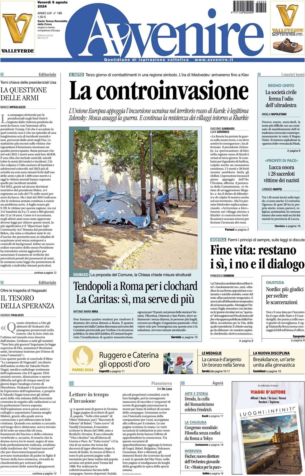 Prima-pagina-avvenire-edizione-di-oggi-09-08-2024