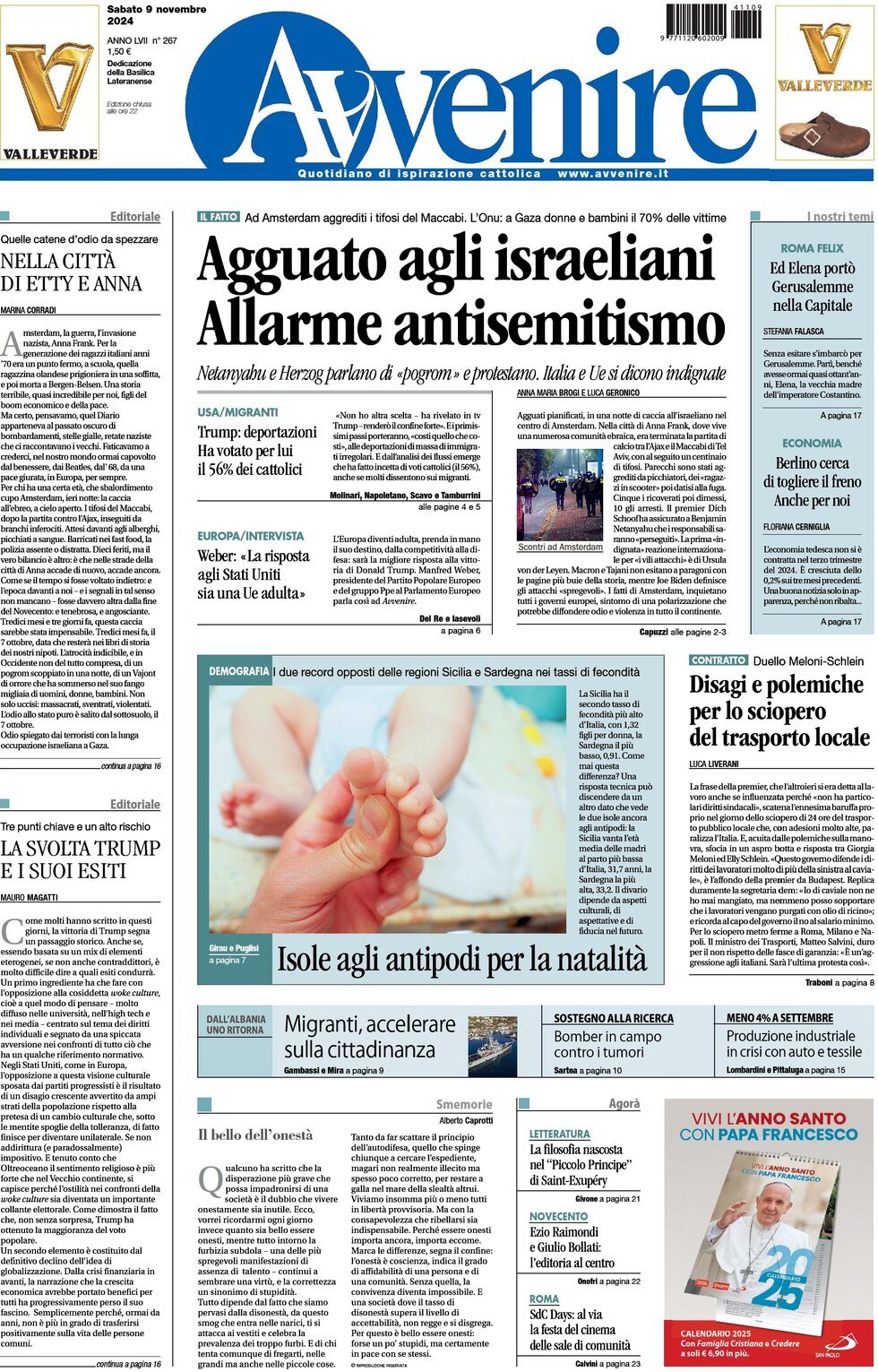 Prima-pagina-avvenire-edizione-di-oggi-09-11-2024