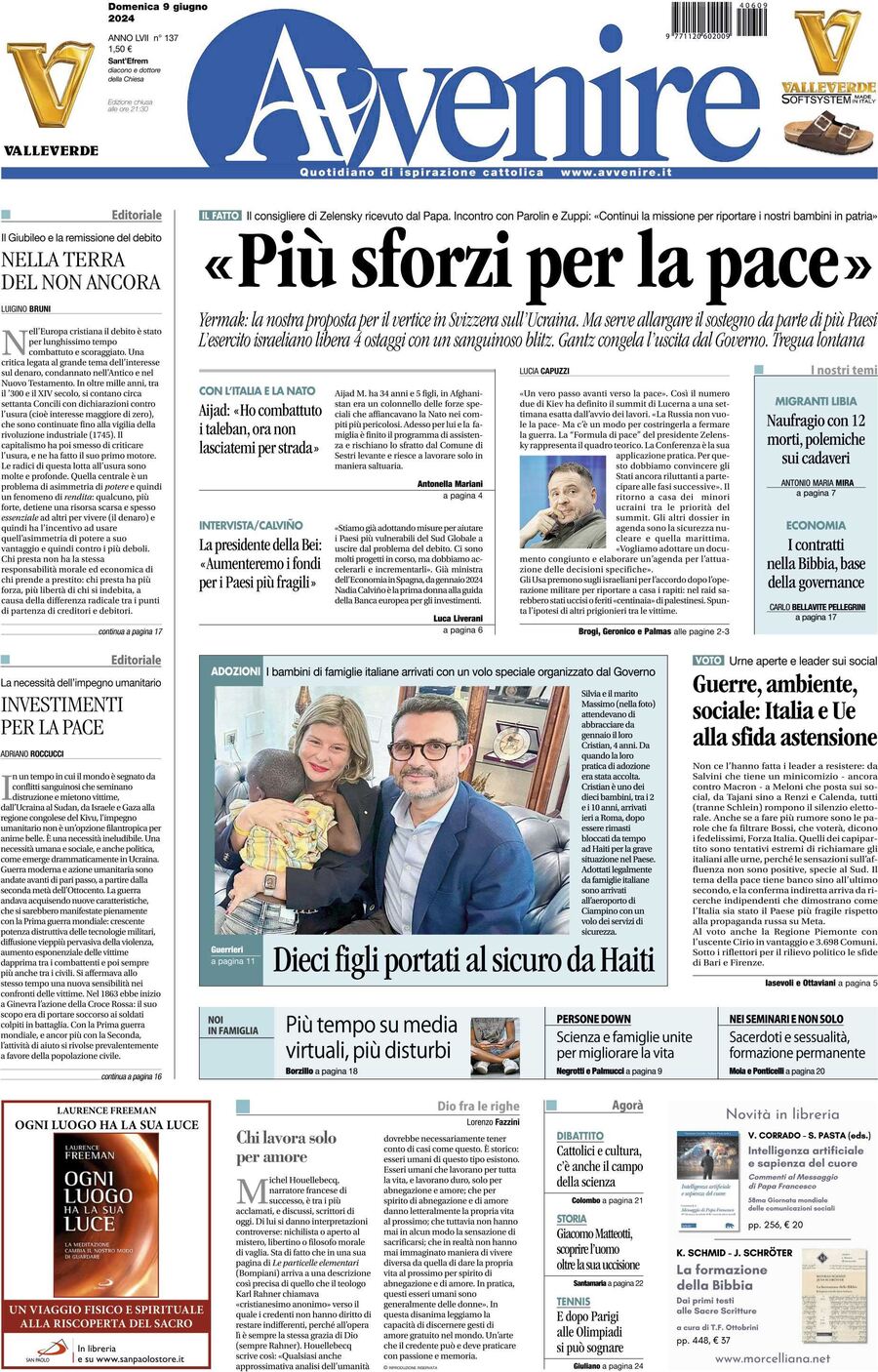 Prima-pagina-avvenire-edizione-di-oggi-10-06-2024