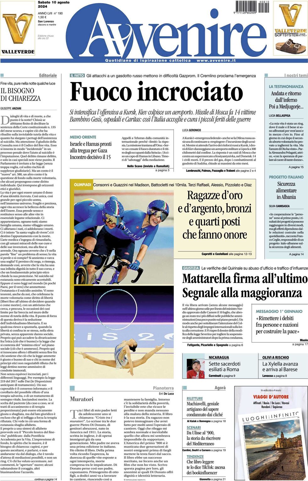 Prima-pagina-avvenire-edizione-di-oggi-10-08-2024