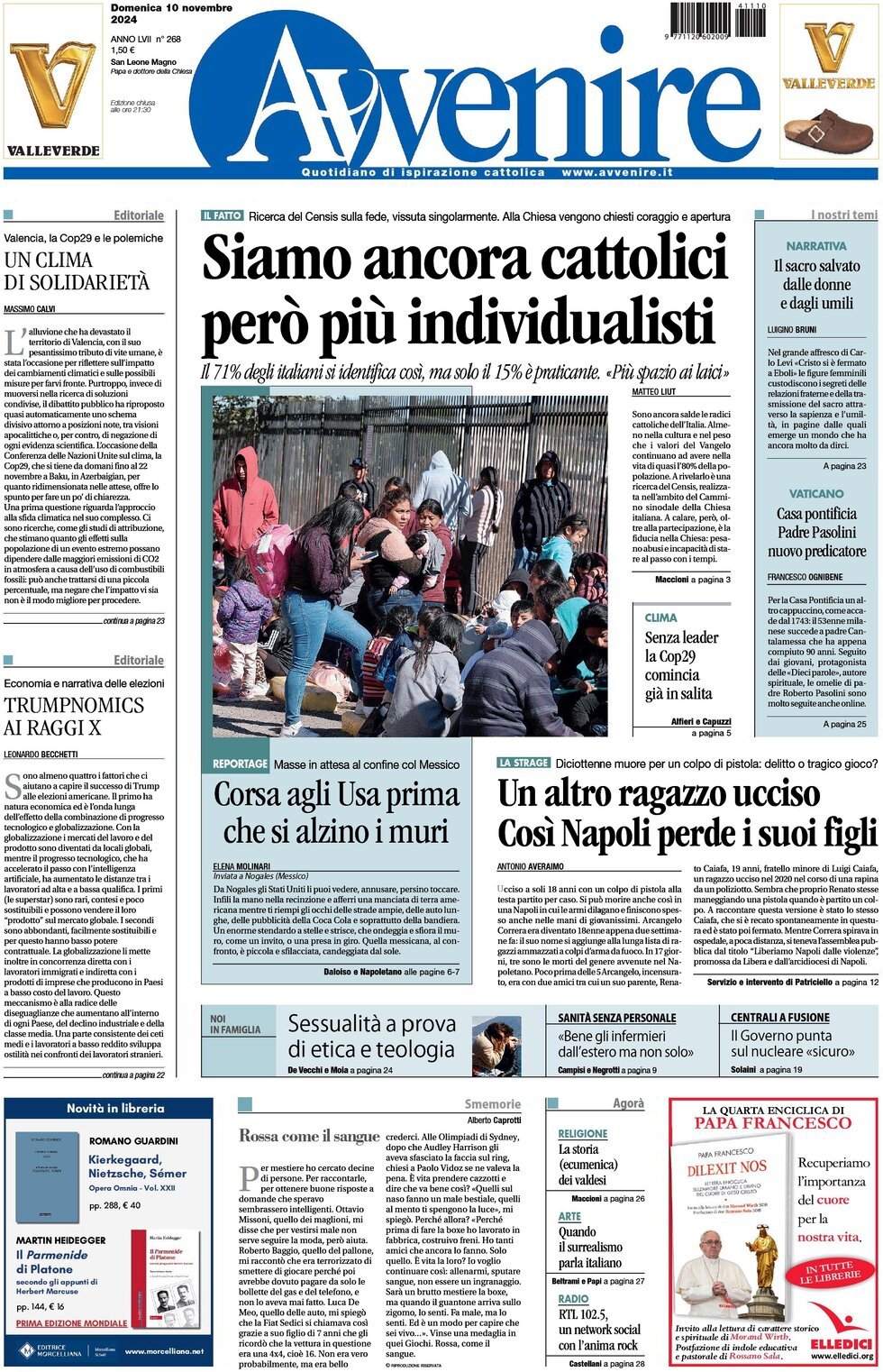 Prima-pagina-avvenire-edizione-di-oggi-10-11-2024