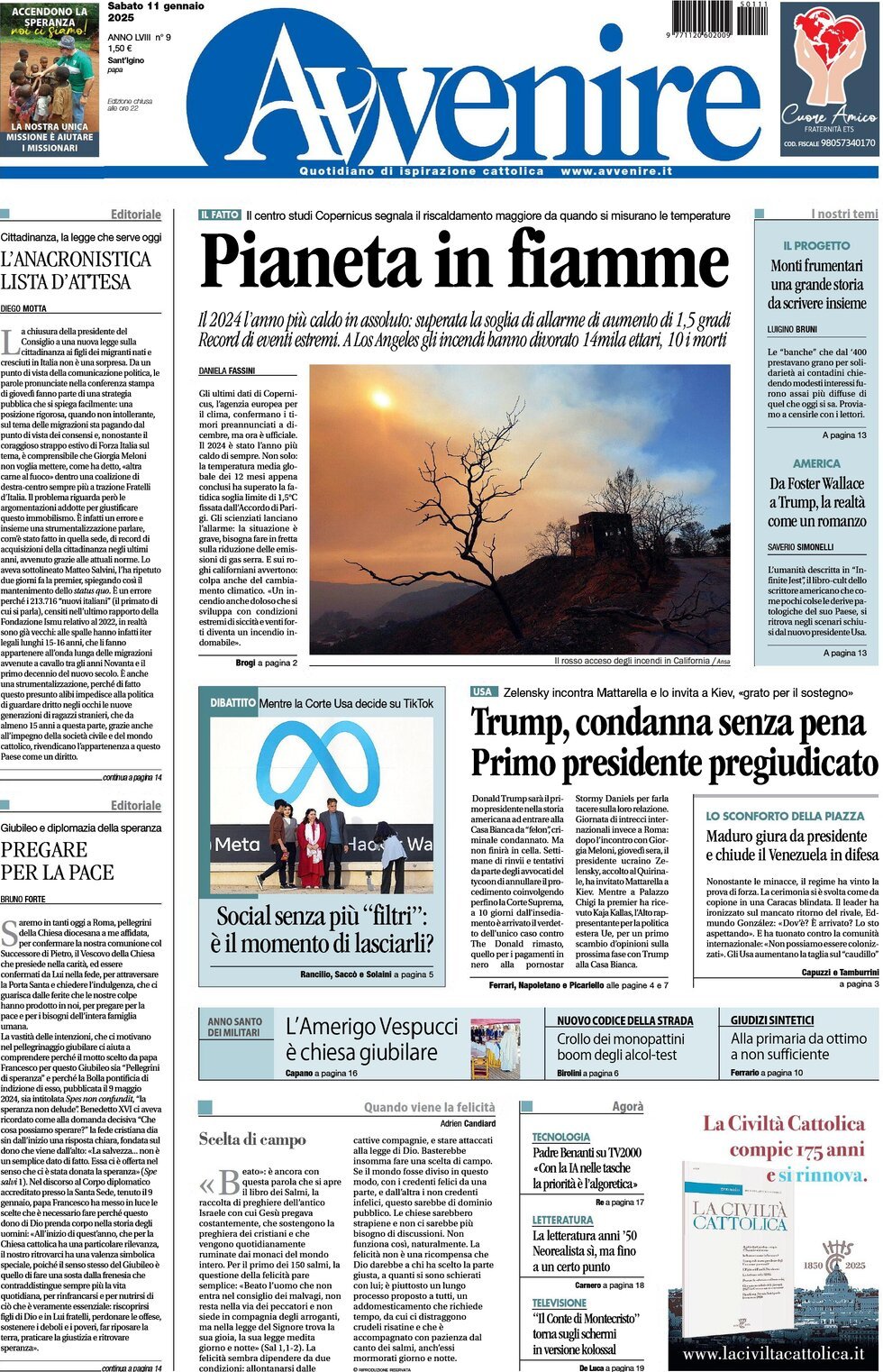 Prima-pagina-avvenire-edizione-di-oggi-11-01-2025