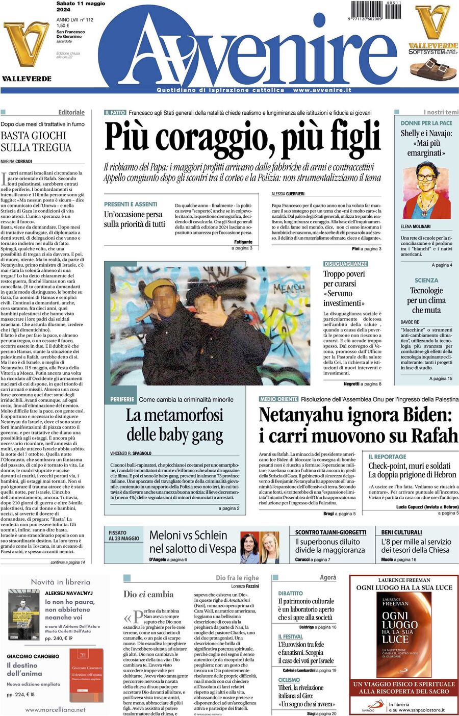 Prima-pagina-avvenire-edizione-di-oggi-11-05-2024