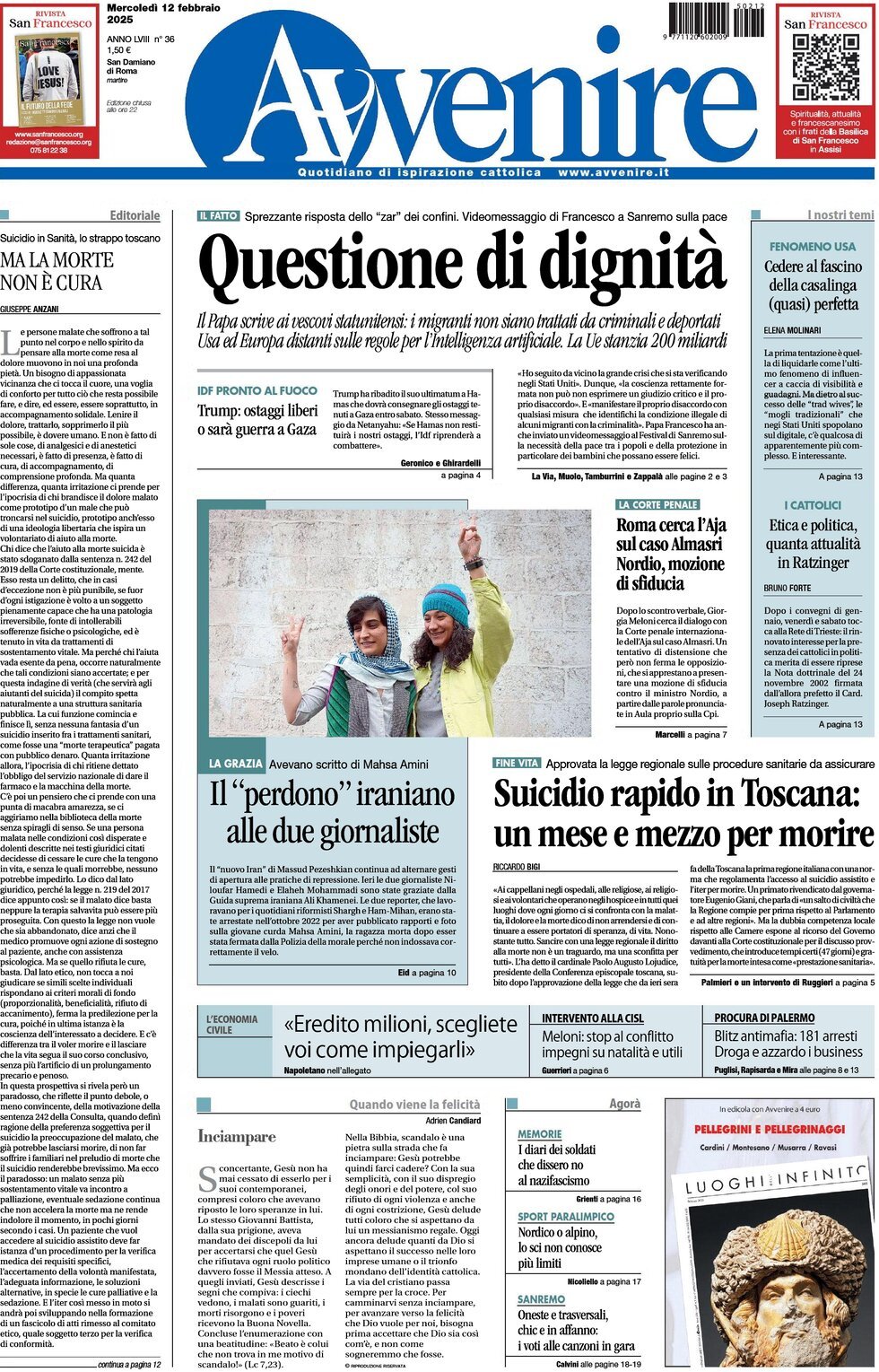 Prima-pagina-avvenire-edizione-di-oggi-12-02-2025