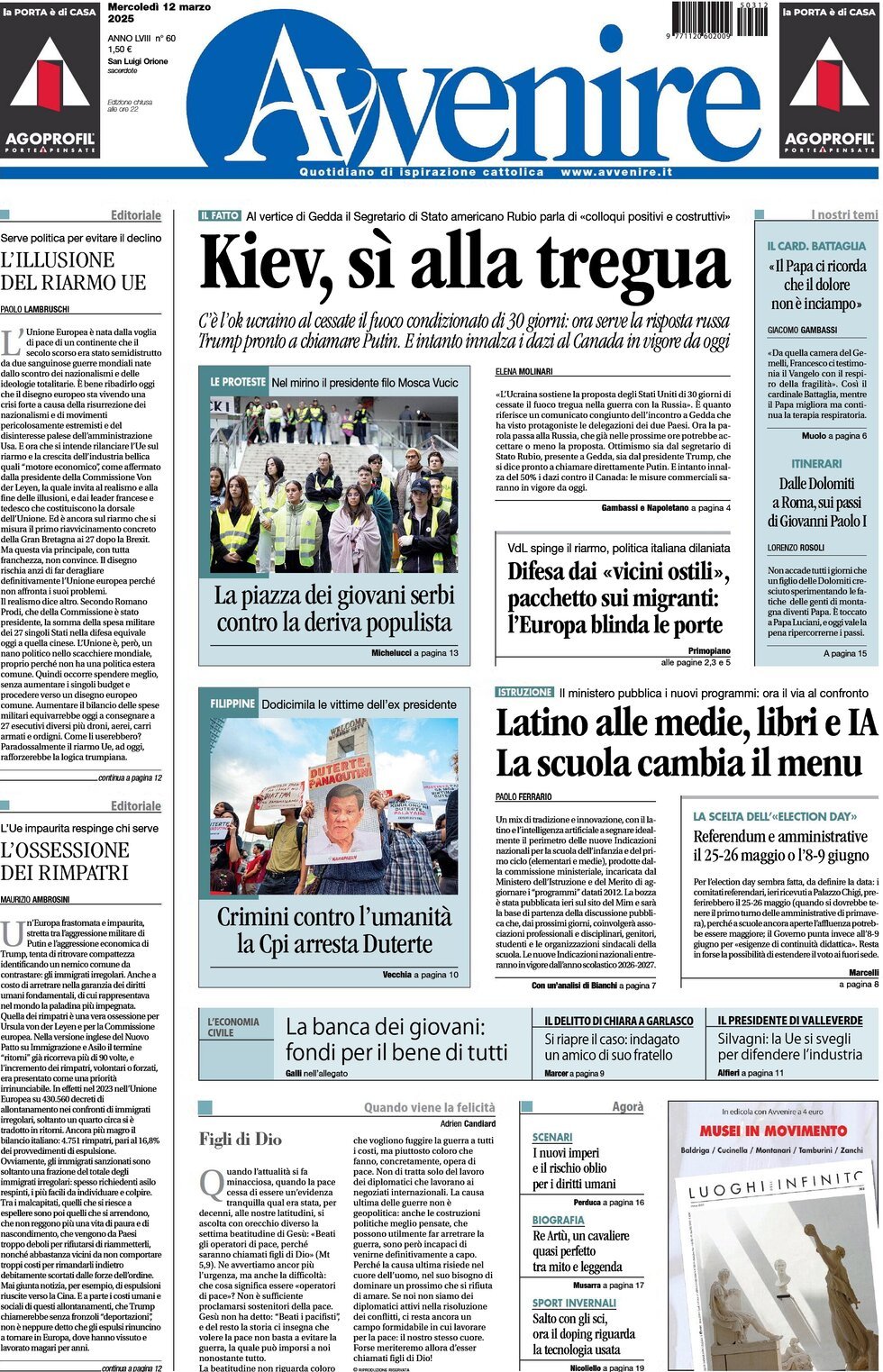 Prima-pagina-avvenire-edizione-di-oggi-12-03-2025