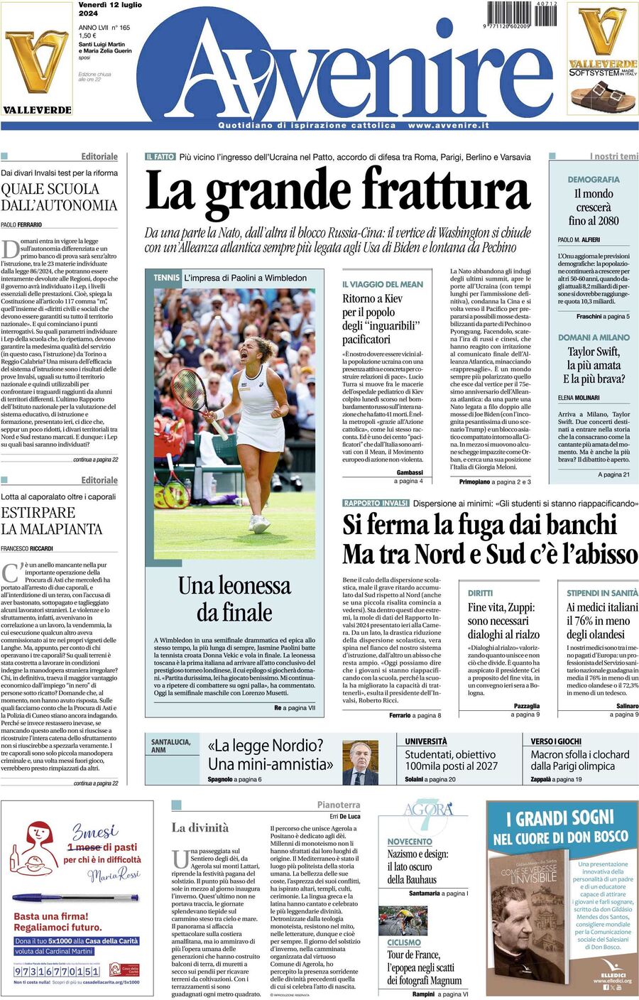 Prima-pagina-avvenire-edizione-di-oggi-12-07-2024