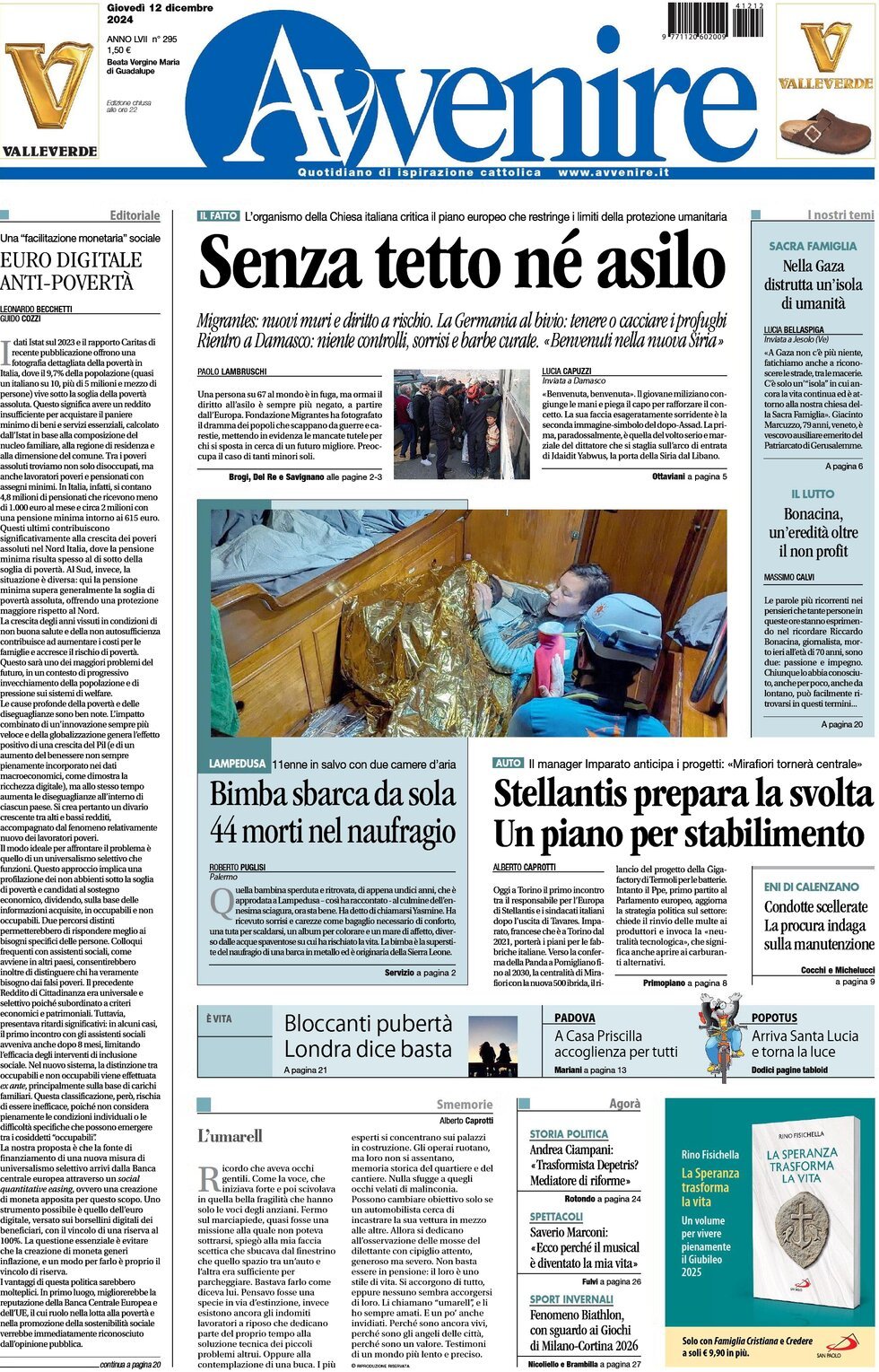 Prima-pagina-avvenire-edizione-di-oggi-12-12-2024