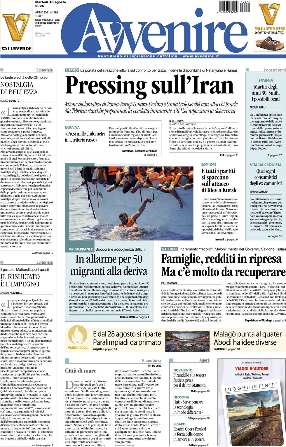 Prima-pagina-avvenire-edizione-di-oggi-13-08-2024