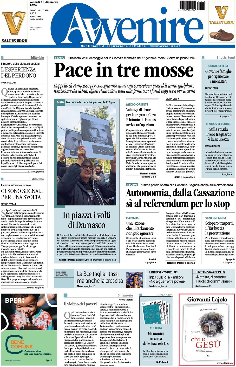 Prima-pagina-avvenire-edizione-di-oggi-13-12-2024