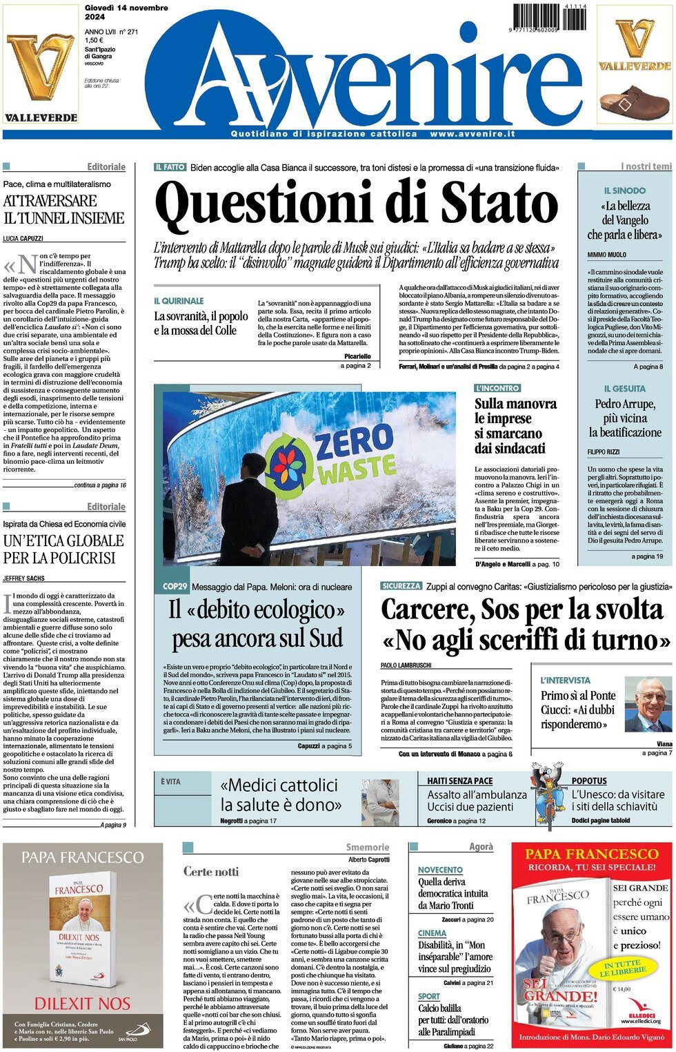 Prima-pagina-avvenire-edizione-di-oggi-14-11-2024