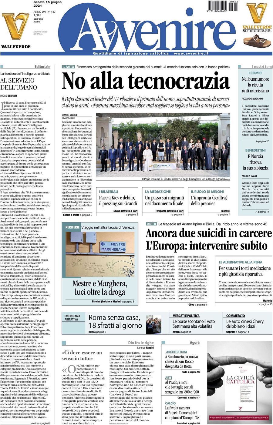 Prima-pagina-avvenire-edizione-di-oggi-15-06-2024