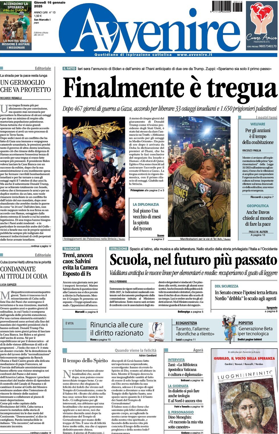 Prima-pagina-avvenire-edizione-di-oggi-16-01-2025