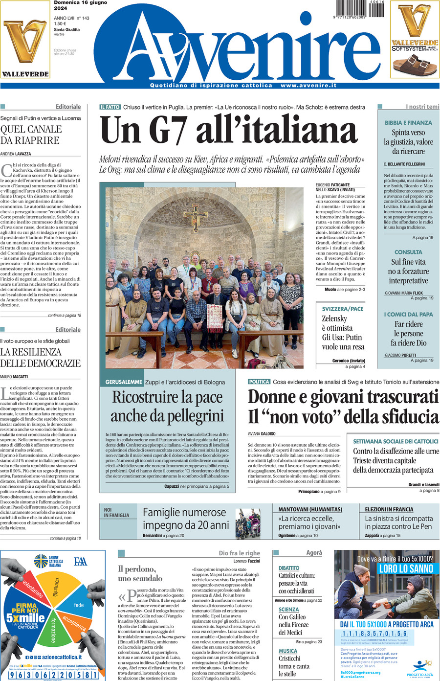 Prima-pagina-avvenire-edizione-di-oggi-16-06-2024