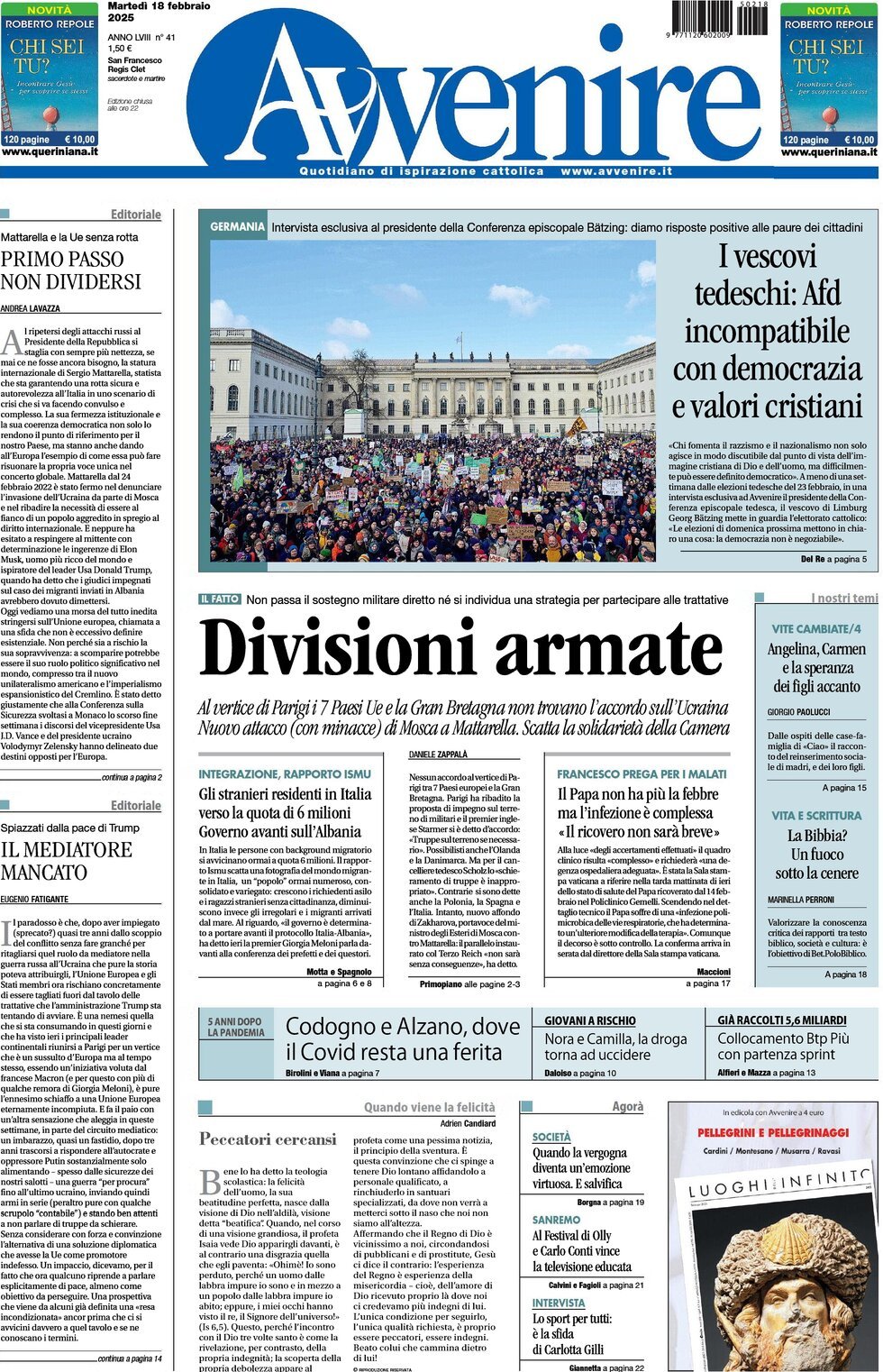 Prima-pagina-avvenire-edizione-di-oggi-18-02-2025