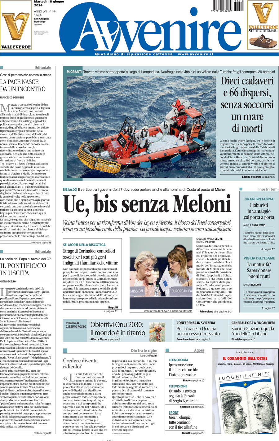 Prima-pagina-avvenire-edizione-di-oggi-18-06-2024