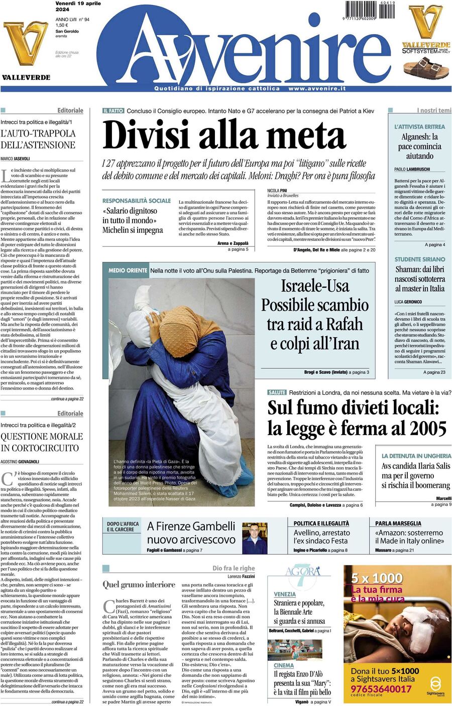 Prima-pagina-avvenire-edizione-di-oggi-19-04-2024