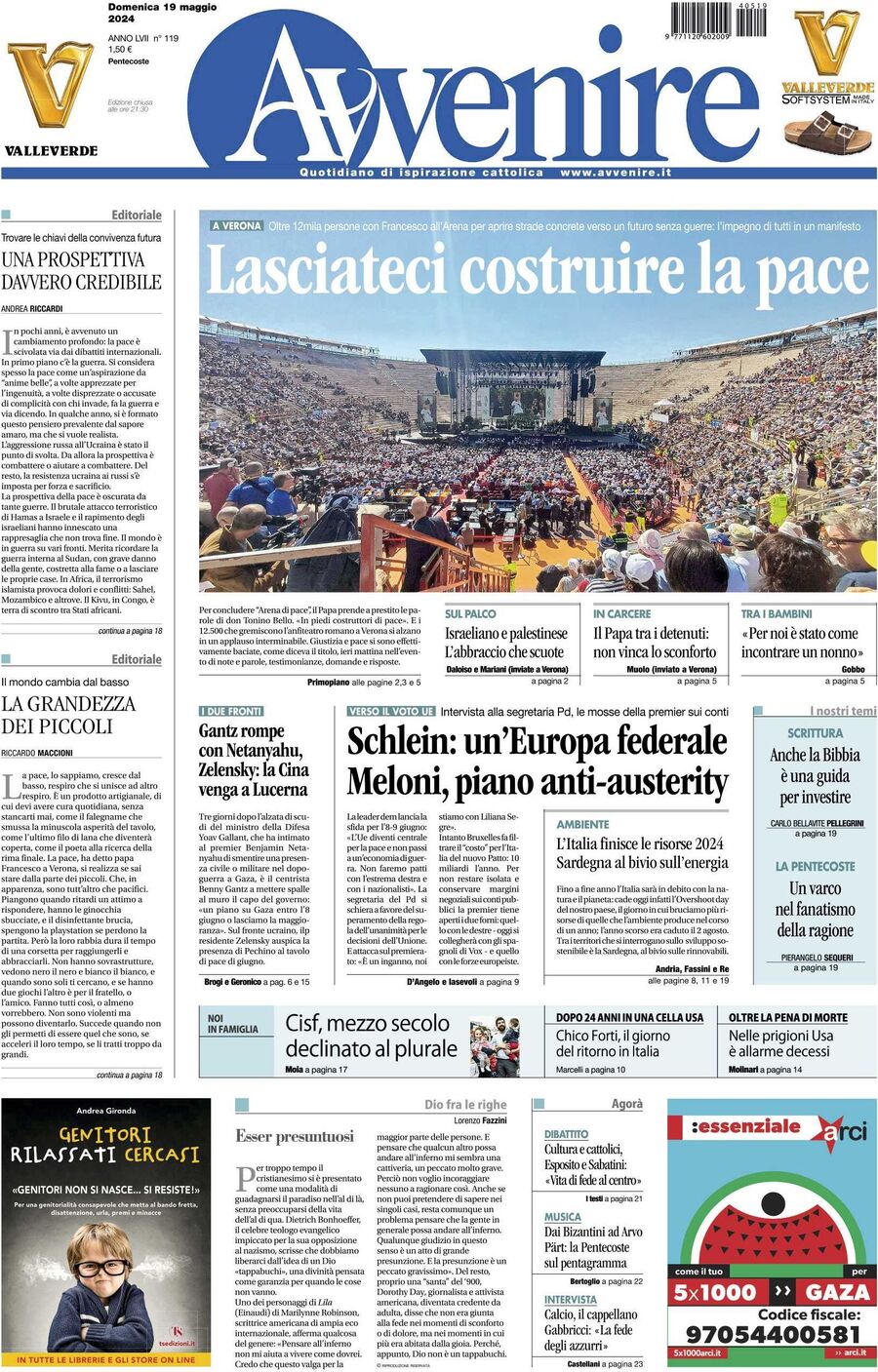 Prima-pagina-avvenire-edizione-di-oggi-19-05-2024