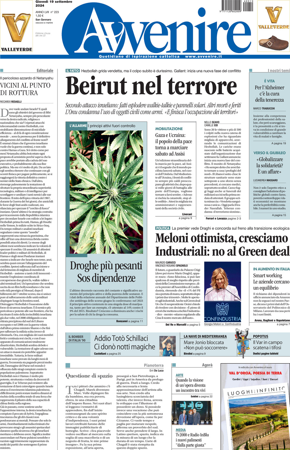 Prima-pagina-avvenire-edizione-di-oggi-19-09-2024