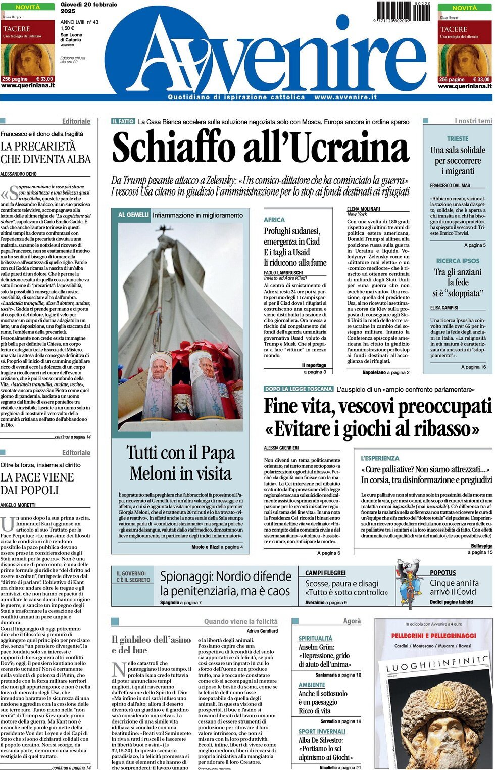 Prima-pagina-avvenire-edizione-di-oggi-20-02-2025