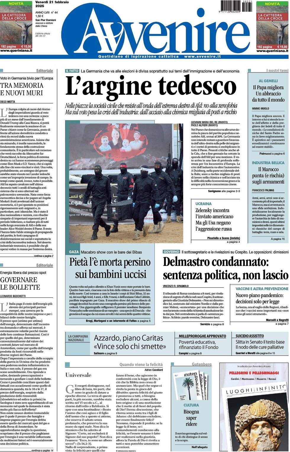 Prima-pagina-avvenire-edizione-di-oggi-21-02-2025