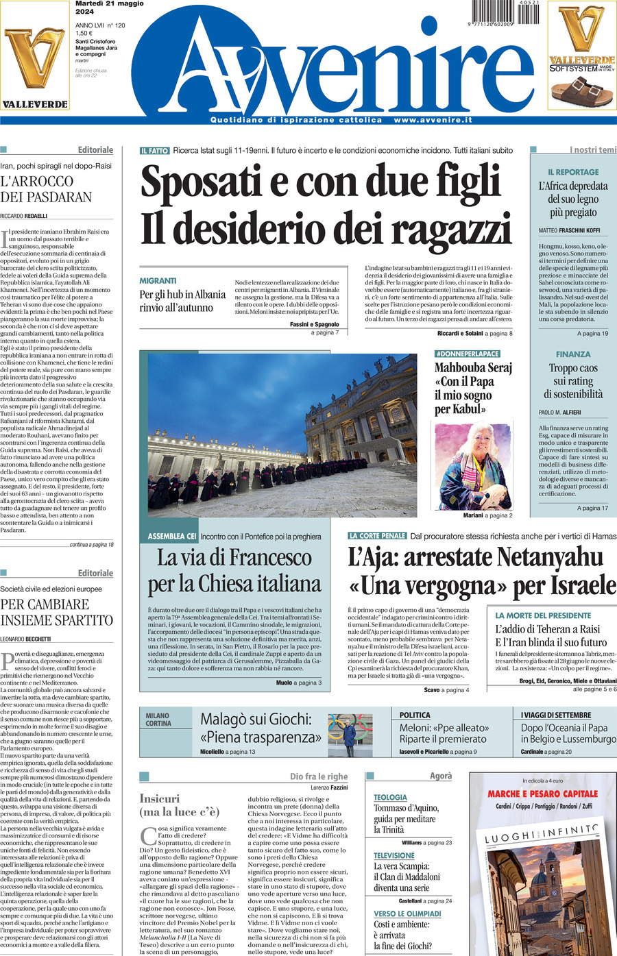 Prima-pagina-avvenire-edizione-di-oggi-21-05-2024