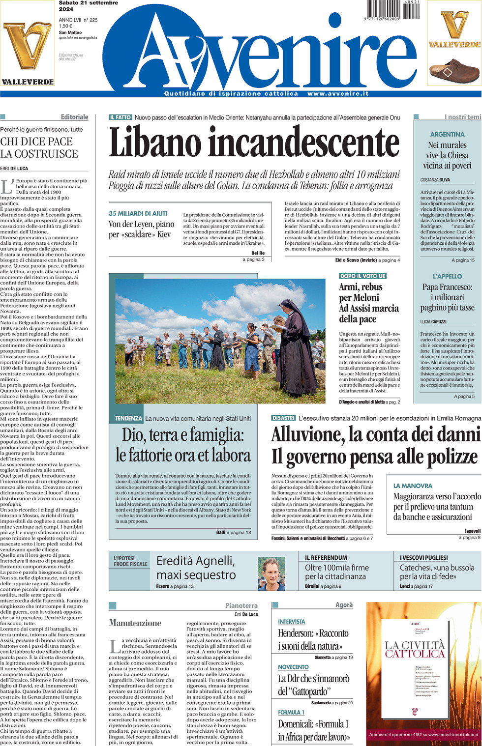 Prima-pagina-avvenire-edizione-di-oggi-21-09-2024