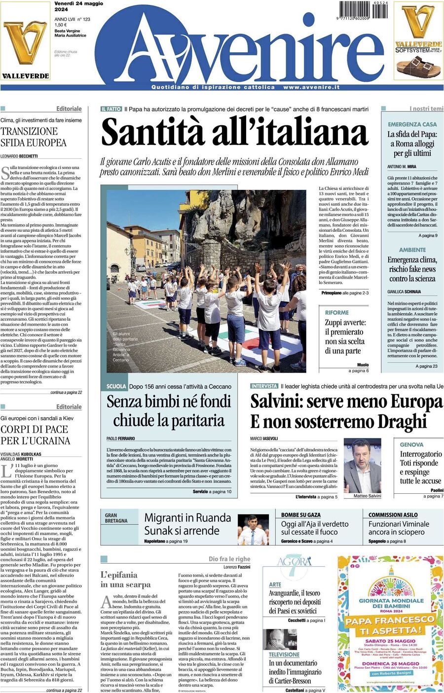 Prima-pagina-avvenire-edizione-di-oggi-24-05-2024