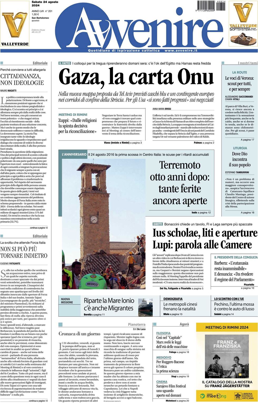 Prima-pagina-avvenire-edizione-di-oggi-24-08-2024