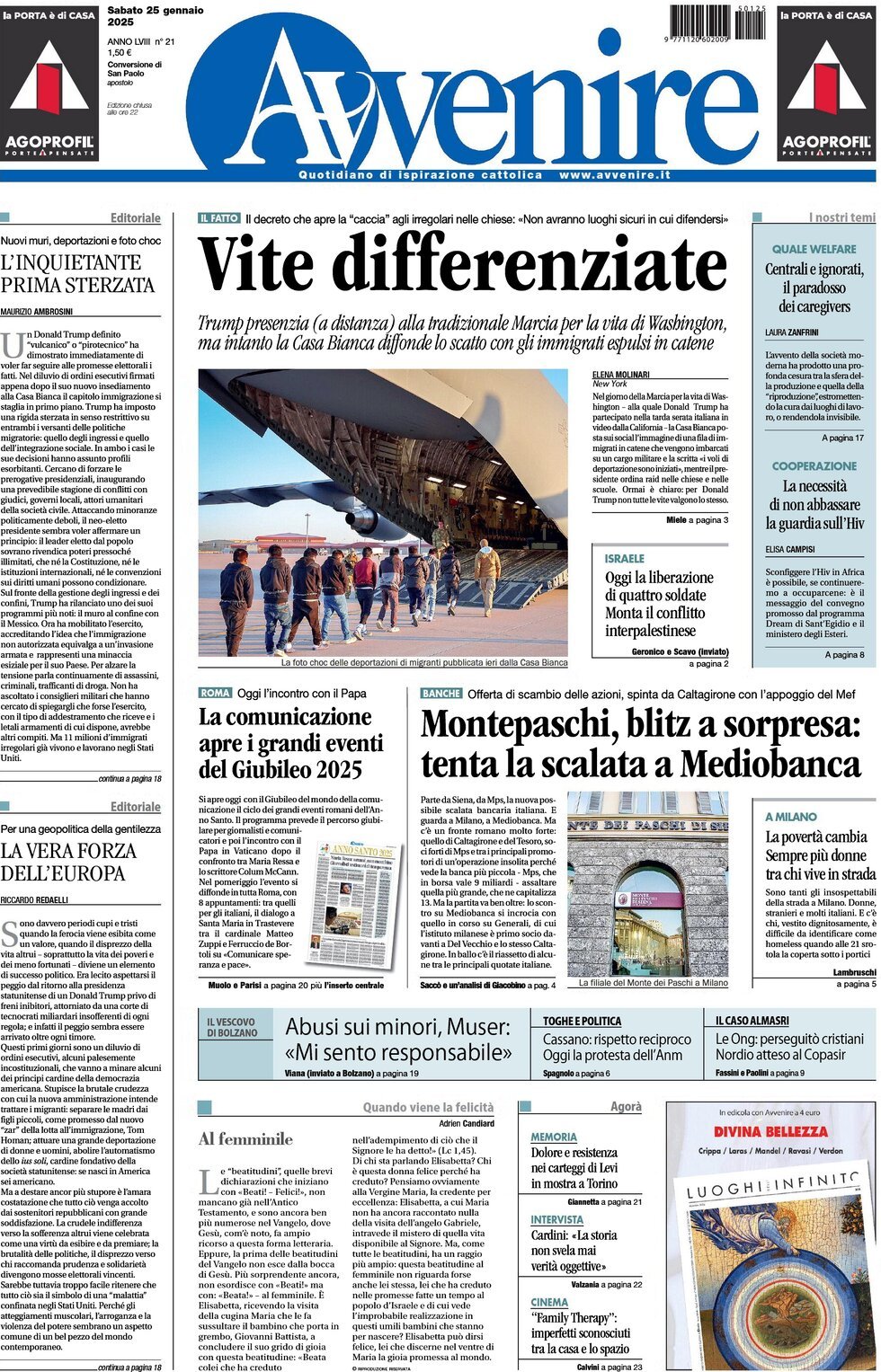 Prima-pagina-avvenire-edizione-di-oggi-25-01-2025