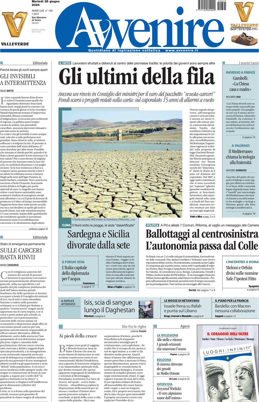 Prima-pagina-avvenire-edizione-di-oggi-25-06-2024