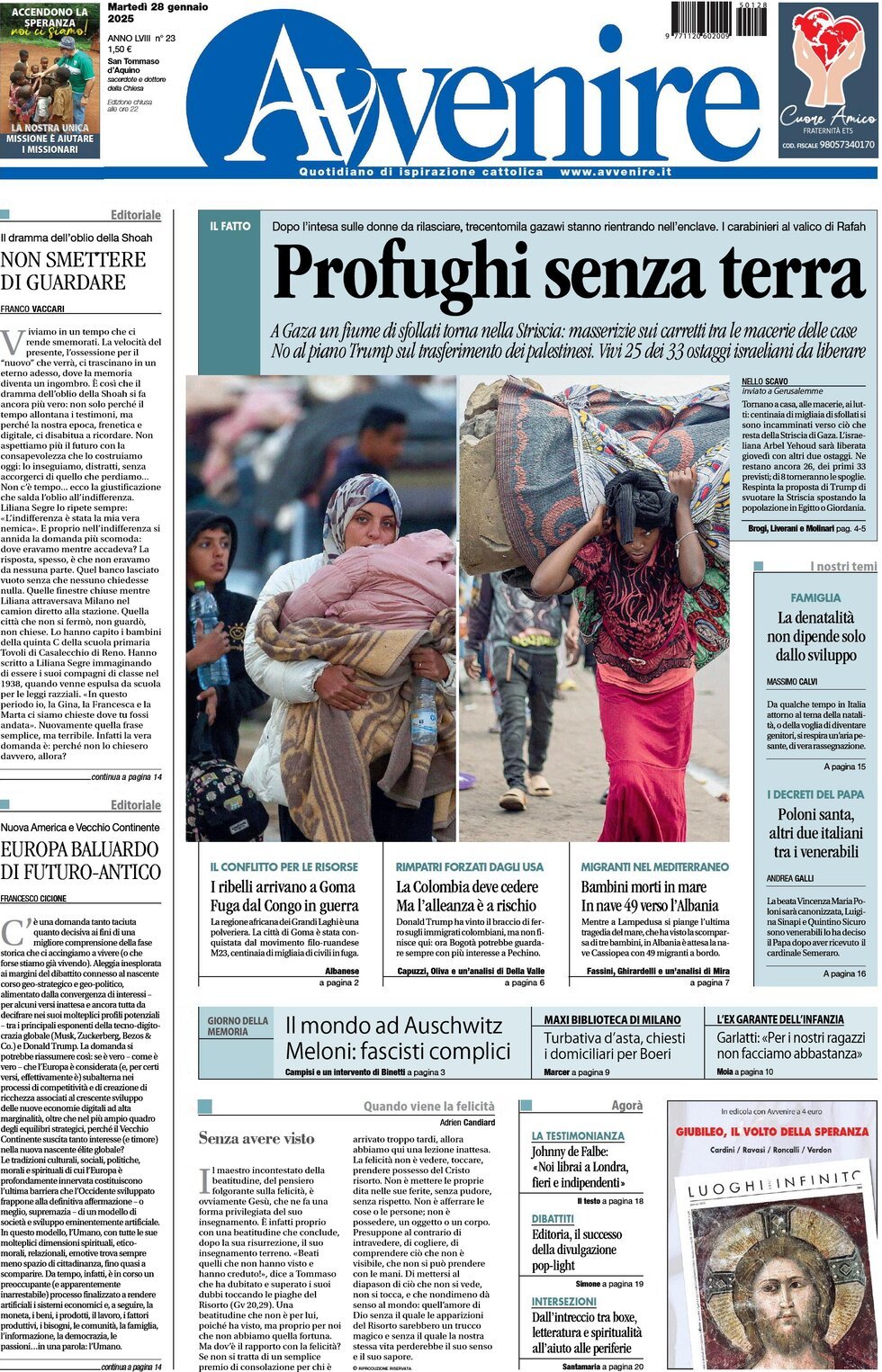 Prima-pagina-avvenire-edizione-di-oggi-28-01-2025