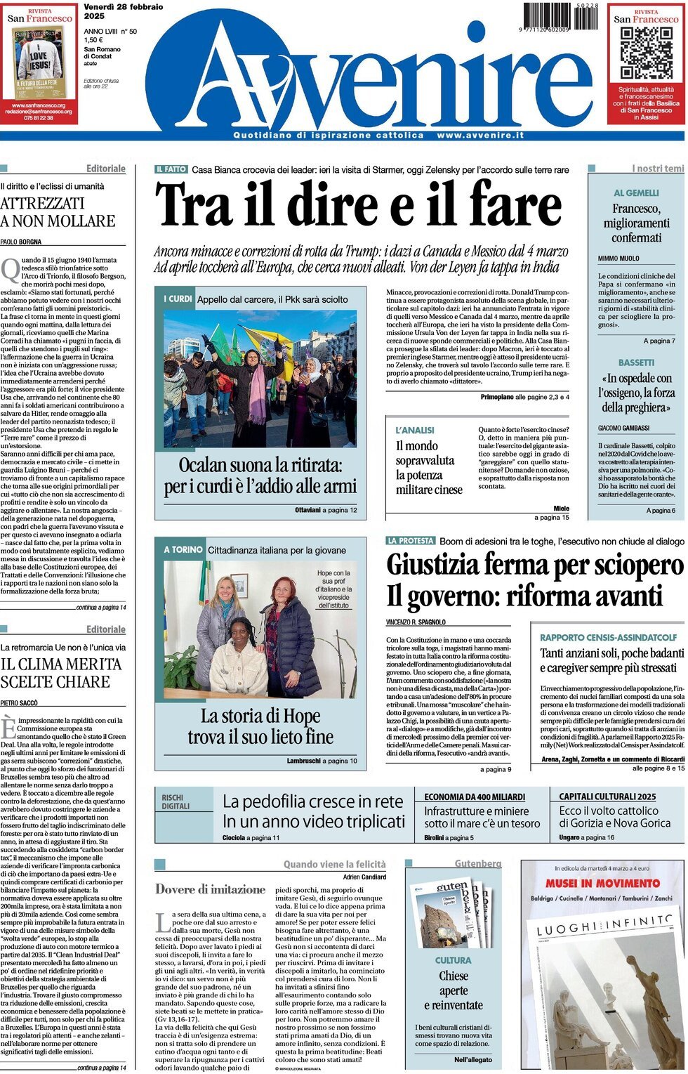 Prima-pagina-avvenire-edizione-di-oggi-28-02-2025