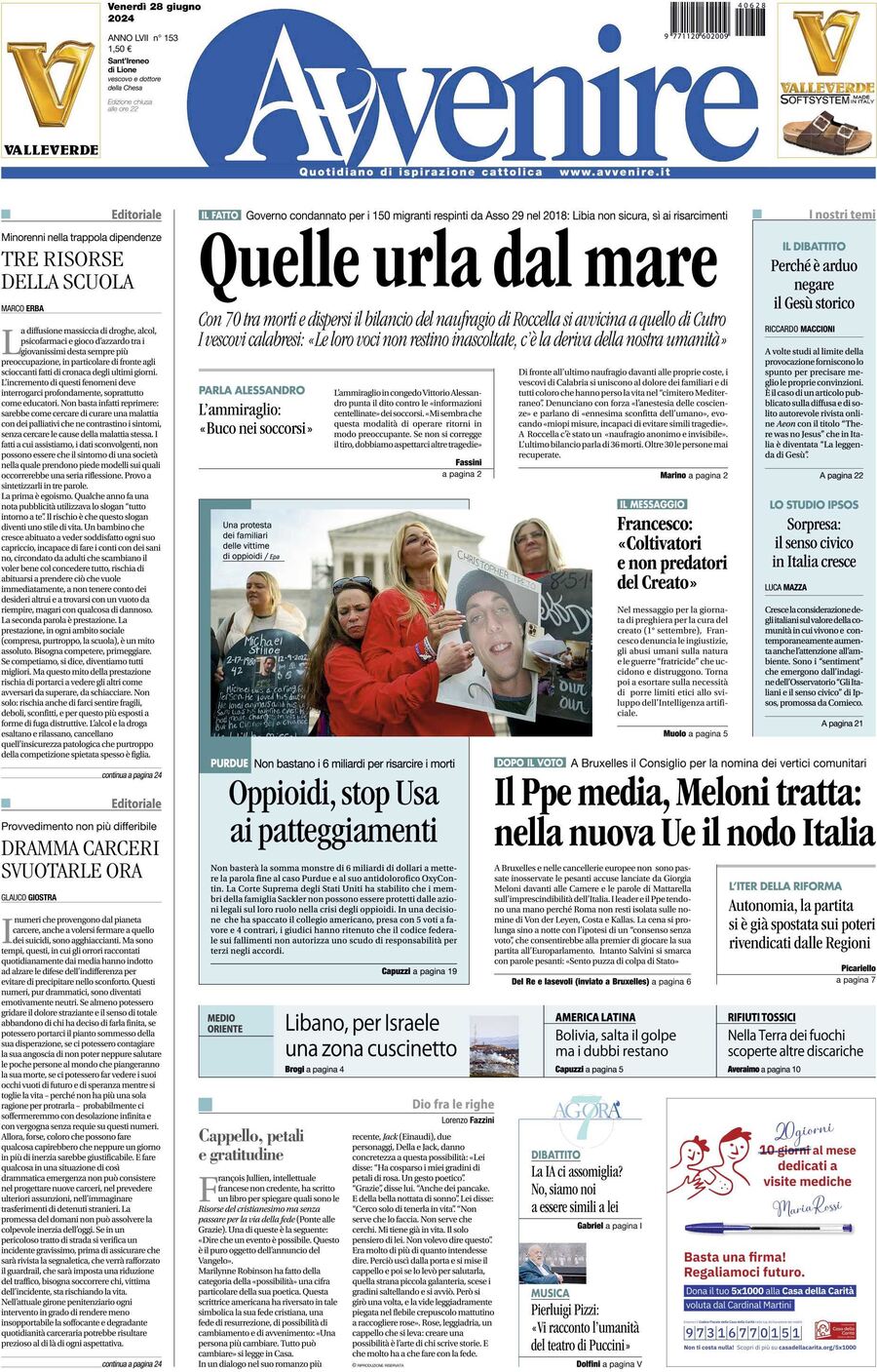 Prima-pagina-avvenire-edizione-di-oggi-28-06-2024