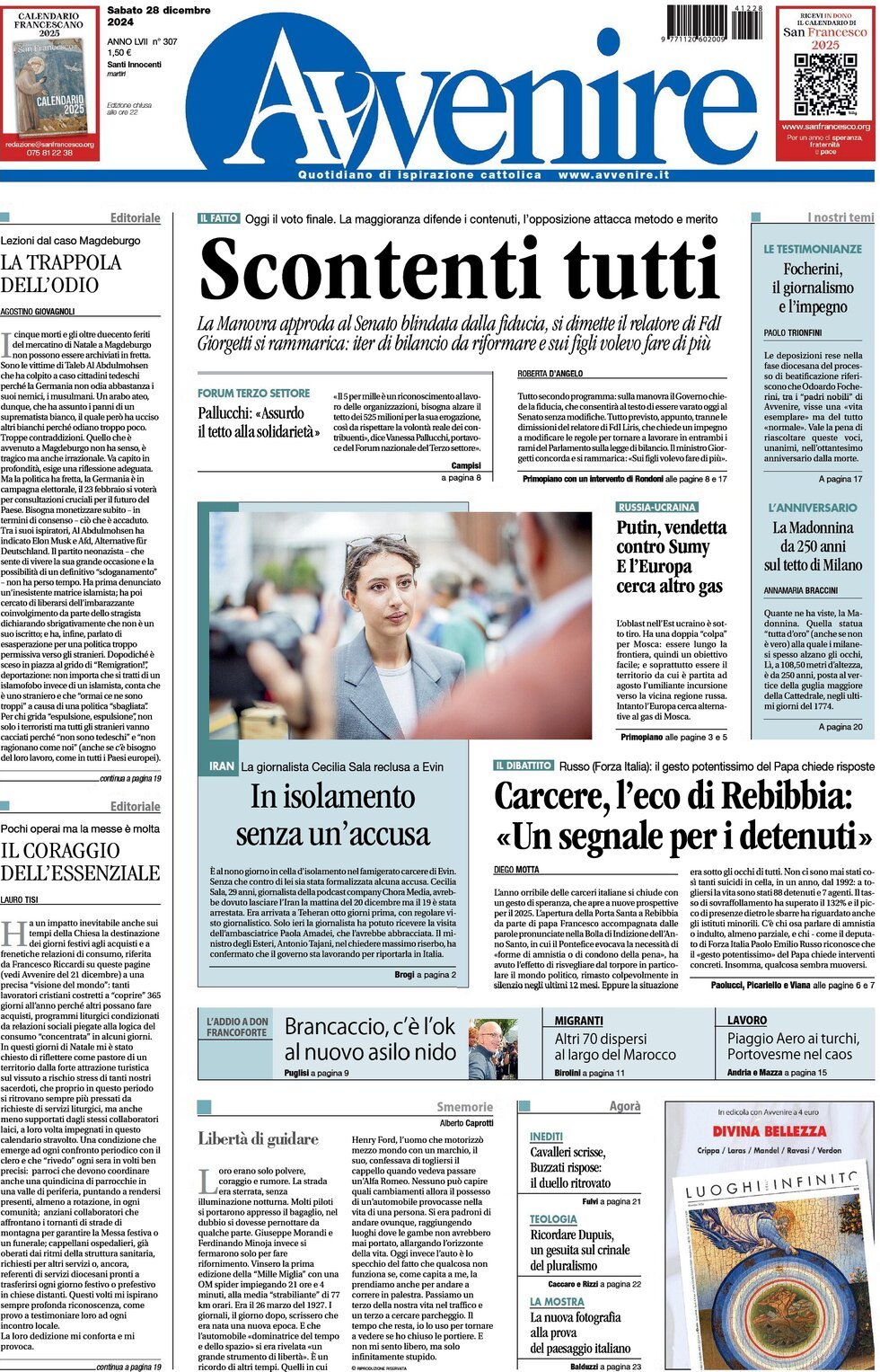 Prima-pagina-avvenire-edizione-di-oggi-28-12-2024