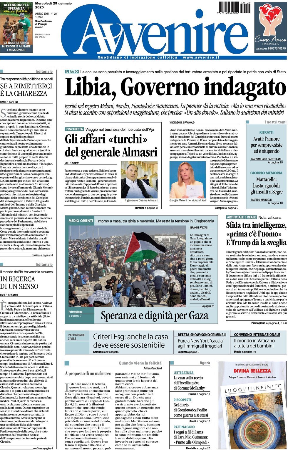 Prima-pagina-avvenire-edizione-di-oggi-29-01-2025