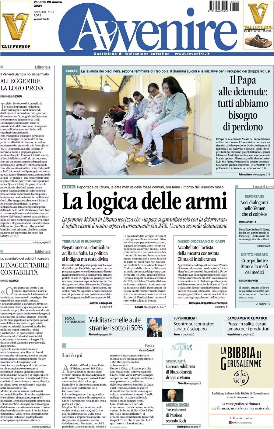 Prima-pagina-avvenire-edizione-di-oggi-29-03-2024