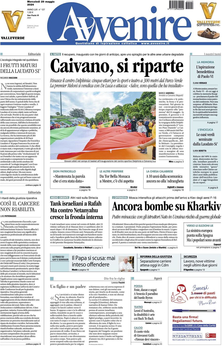 Prima-pagina-avvenire-edizione-di-oggi-29-05-2024